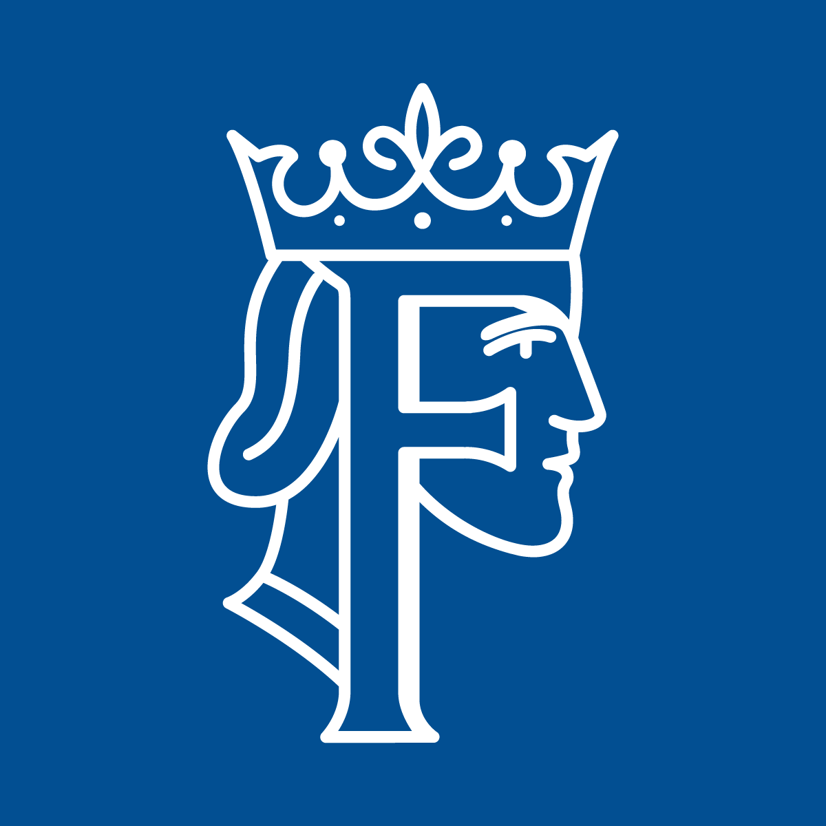 The standalone Forshufvud F-head mark: a crowned head in profile forming the letter F