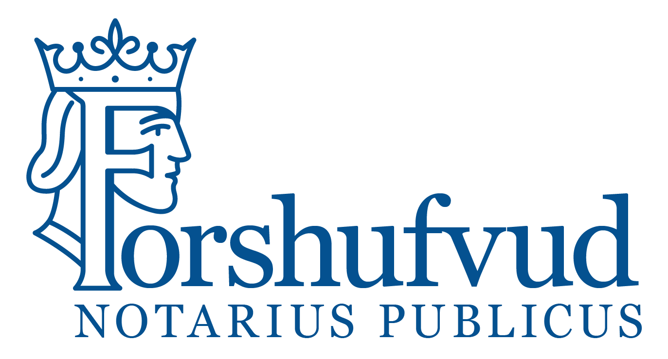 Forshufvud Notarius Publicus wordmark, led by the F-head