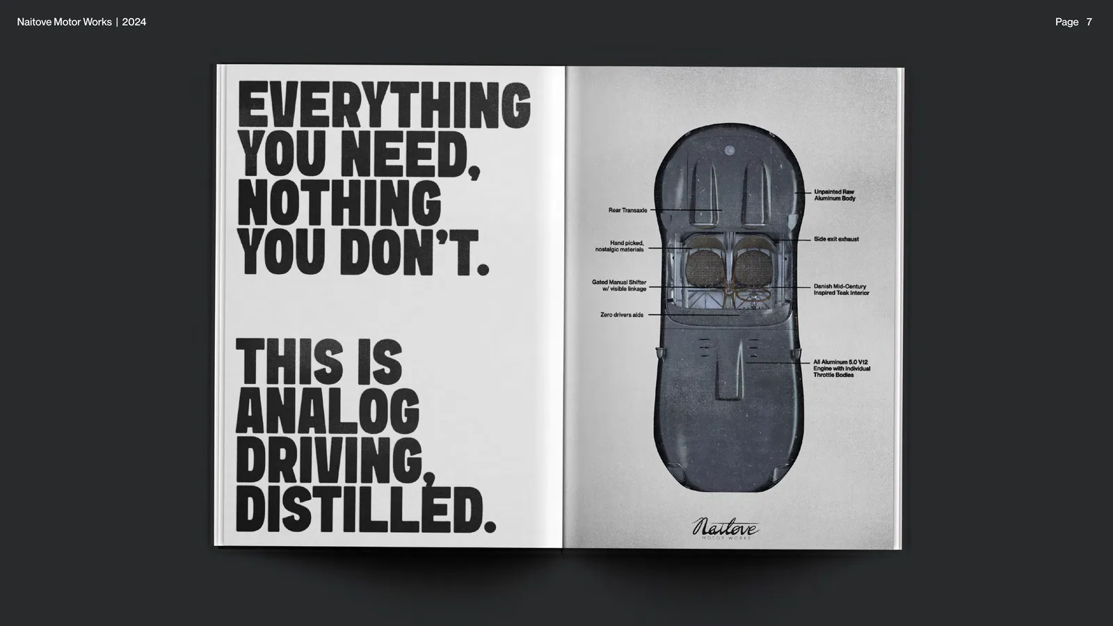 Final deck spread: Everything you need, nothing you don't. This is analog driving, distilled.